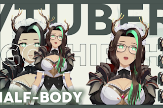 draw art commission for live2d and vtuber