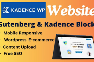 design wordpress website with gutenberg kadence block pro theme