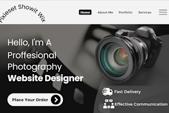 design and redesign pixieset website showit photography website wix website
