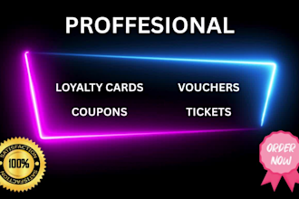 design coupons, loyalty cards, tickets and vouchers for event