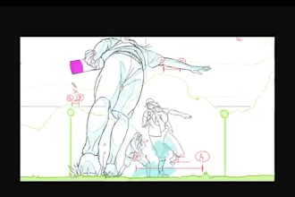 do 2d line art animation frame by frame , flip book, pencil sketch, hand drawn