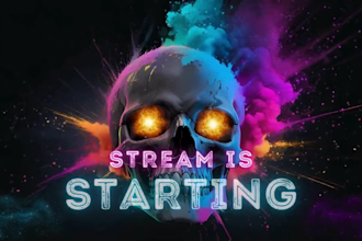 design animated twitch overlay, custom stream overlay, logo, emotes, vtuber