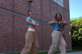 create a professional tik tok dance shuffle video with 2 dancers