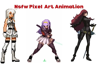 make pixel art character pixel art animation nsfw pixel game art, sprite sheet