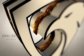 create custom 3d gold luxury logo intro