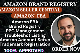 setup professional amazon seller central fba account and brand registry support