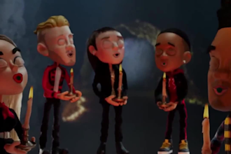 compose 3d christmas animated music video,christmas soundtrack,greetings intro