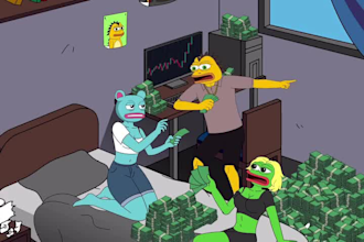 create 2d memecoin animation, meme art, crypto meme animation, custom animation