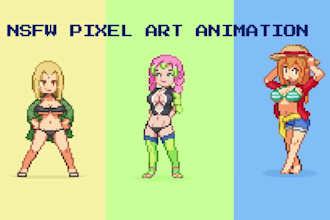 create nsfw pixel sprite animation pixel art character for video games rpg maker
