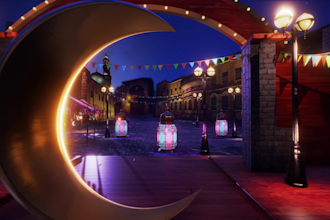 create ramadan kareem beautiful logo intro
