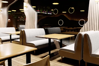 do café shop bar cafe restaurant 3d interior design 8k rendering