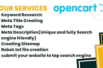 do SEO and speed optimization of opencart store for ranking