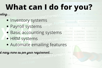 do any microsoft excel formula, excel macro, excel vba and chart
