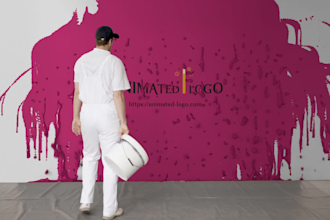paint your logo to a wall as video animation  for paint contractors