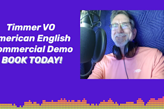 record a friendly american male commercial voice over