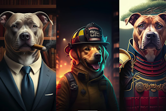 create a custom digital pet portrait from your photo