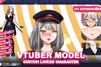 design live2d model, rig and animate for vtuber streamer