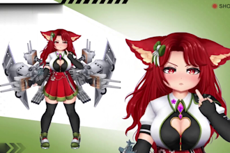 draw and rig 3d vtuber model, live2d model, vtuber commission, streaming avatar