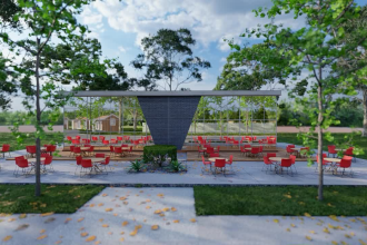 photorealistic rendering of site plan by google map location