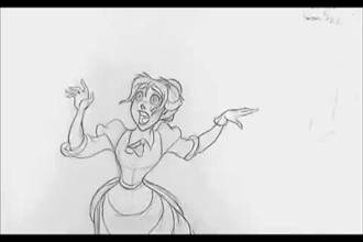 create 2d hand drawn animation, line art video, 2d traditional celluloid video,