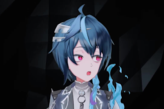 draw live 2d vtuber model, live 2d rigging, facerig,  live streaming avatar