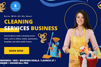 cleaning service website with booking koala, zenmaid, launch 27, housecall pro,