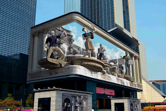 stunning 3d anamorphic animation 3d billboard illusion video cgi anamorphic ads