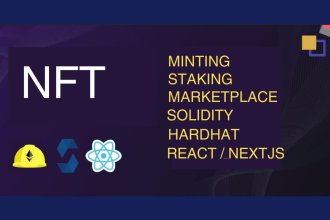 build nft marketplace minting staking smart contracts, dapp