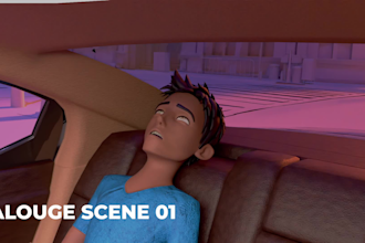 create 3d cartoon animation for 3d animation video