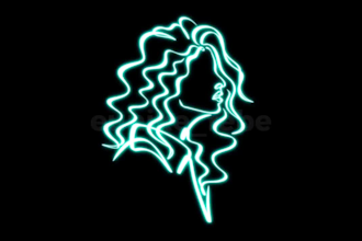 draw glowing neon minimalist line art illustration