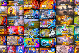 make custom youtube thumbnail and esports logo