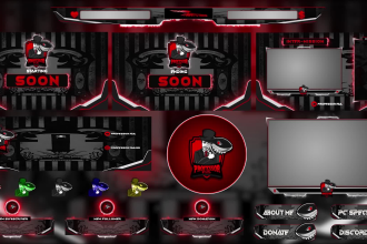 design animated custom twitch overlays,facecam and full stream