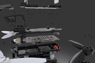 create realistic 3d cgi drone animation, 3d product animation 3d drone modeling