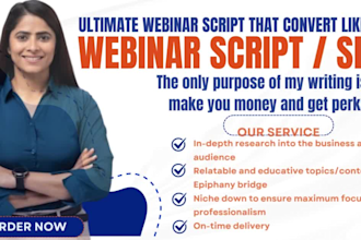 write webinar script,sales letter,webinar presentation script,powerpoint,slides