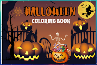make 50 halloween coloring pages for kids amazon interior