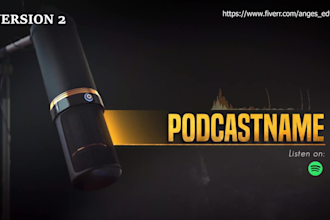 make a youtube podcast intro,outro video and video opener