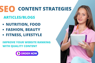 write SEO nutrition, fitness, food, beauty, and lifestyle articles and blogs