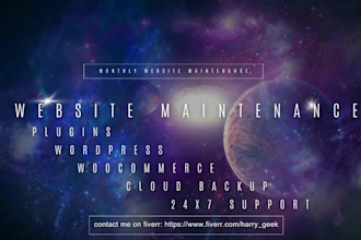 maintenance of wordpress woo commerce and ecommerce websites