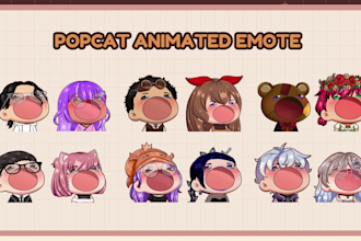 draw you a pop cat animated emote