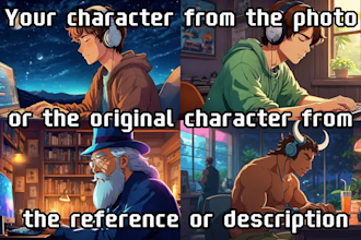 create lofi art illustrations and animated character in loop with ai