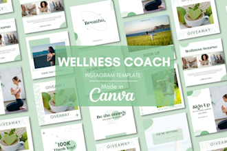 design wellness coach instagram template in canva