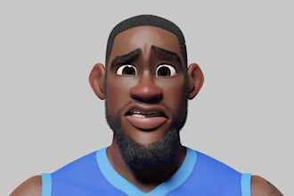 produce 3d character design 3d modeling 3d rigging   3d face animation