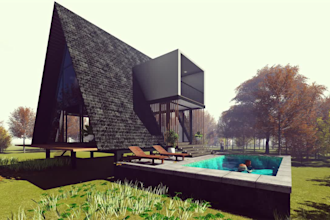 design cabana, mini bar, patio, back, front yard, garden landscape and render