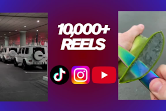 provide 10,000 viral reels and tiktok video clips for content creation