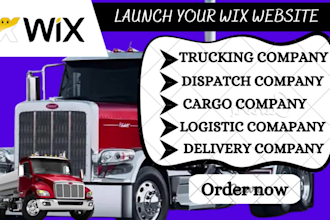design wix truck delivery cargo dispatch logistic website and redesign website