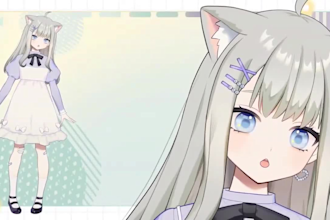 draw a cute anime chibi pngtuber or live2d model with rigging