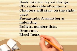 do book formatting and layout design for KDP, lulu, epub, paperback and more