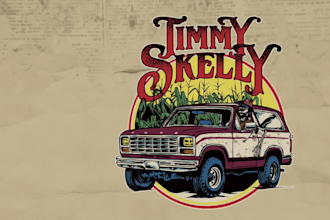 do hand drawn vintage style tshirt design for clothing brand