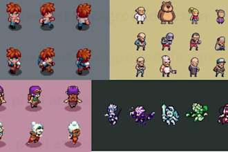 2d sprite sheet character ,rpg maker mz ,pokemon sprites ,pixel sprite animation