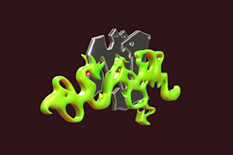 design 3d chrome y2k streetwear logo brand